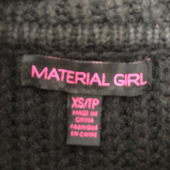 Material Girl Black Turtle Neck Cropped Sweater - Picture 4 of 5